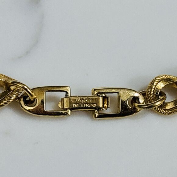 Vintage Napier Necklace Gold Tone Rope Twist Chain Link 24" - Picture 5 of 9